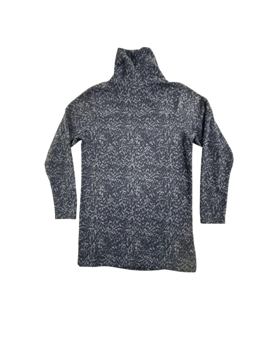 Columbia Coat Mens Medium Blue Fleece Long Pullover Funnel Neck Geometric AL2727 - Picture 2 of 16